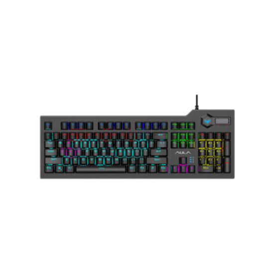 AULA F2063 Wired Mechanical Multi-Functional RGB Gaming Keyboard