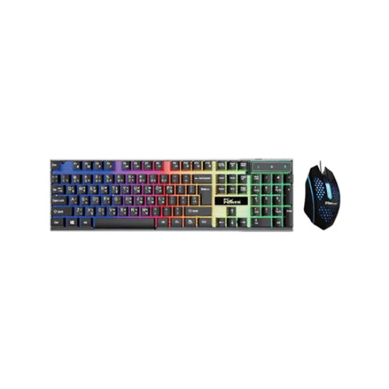 PC Power PGC801TA01 RGB Wired Gaming Keyboard Mouse Combo with Bangla