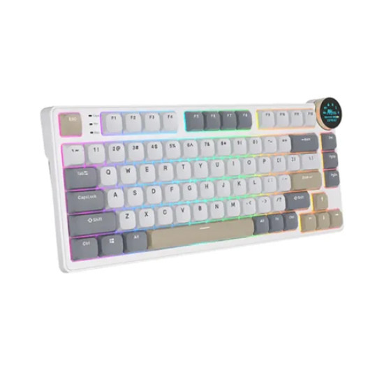 Royal Kludge N80 Low-Profile Tri-Mode RGB Mechanical Keyboard Pearly Dawn