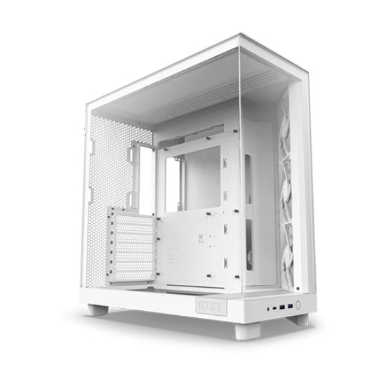 NZXT H6 Flow 2023 Compact Dual-Chamber Mid-tower Airflow Casing White NZXT H6 Flow 2023 Compact Dual-Chamber Mid-tower Airflow Casing White