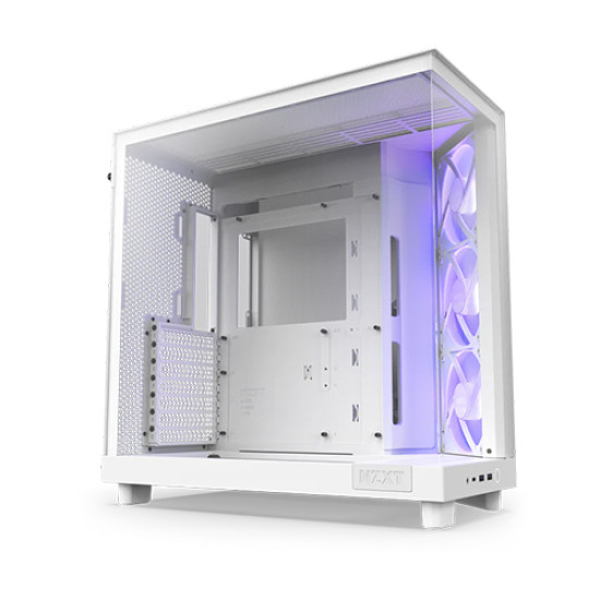 NZXT H6 Flow RGB 2023 Compact Dual-Chamber Mid-tower Airflow Casing White