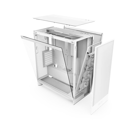 NZXT H7 Flow RGB 2024 Mid-Tower ATX Airflow Casing With 360 RGB Fan White