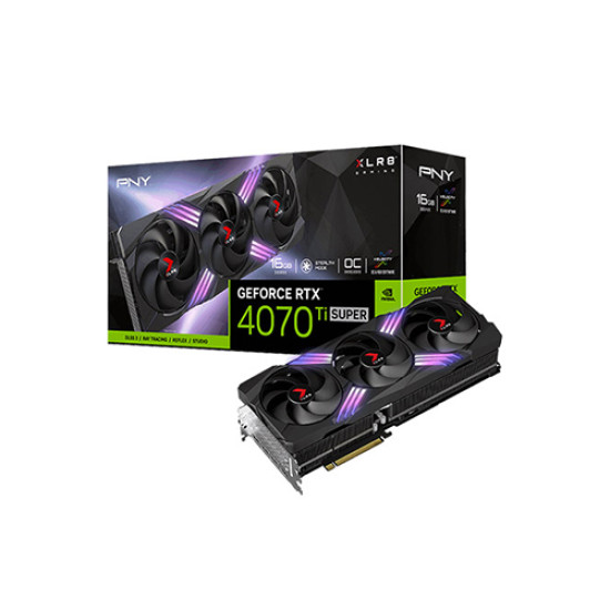 PNY GeForce RTX 4070 Ti SUPER 16GB GDDR6X XLR8 Gaming VERTO EPIC-X RGB Overclocked Triple Fan Graphics Card