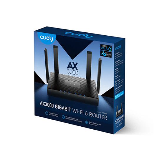 Cudy WR3000 AX3000 Gigabit Dual Band Smart Wi-Fi 6 Router